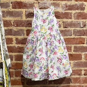 Janie and Jack Floral Dress - White with Pink and Yellow